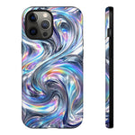 Chrome Metallic Swirl  Art Tough Phone Case