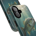 Largemouth Bass Phone Case, Sunlit Underwater Tough Cover, Gift