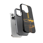 Yellow Camaro Z28 Phone Case, Classic Muscle Car Studio Stripe Cover