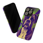 Boxer Halftone Portrait Tough Phone Case - Green and Violet