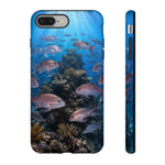 Snapper Reef Phone Case, Sunlit School Ocean Fishing Tough Cover