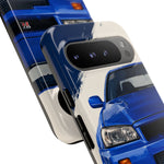R34 Skyline GT-R Bayside Blue Tough Phone Case for 90s JDM Fans