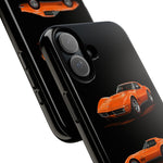 C3 Corvette Art Phone Case Orange, Three-View Vector Cover, Gift