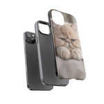Persian Kitten Phone Case, Sleepy Macro Close-Up Portrait Cover