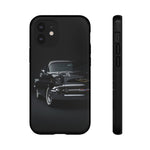 Black 1957 Chevy Bel Air Chrome Front Tough Phone Case for Classic Car Fans