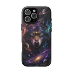 Cosmic Wolf Phone Case, Galaxy Nebula Portrait Tough Cover, Gift