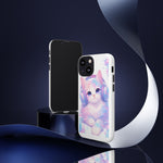 Pastel Cat Phone Case, Headphones Glitch Color Block Cover