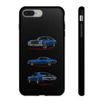 1970 Chevelle SS Phone Case Blue, Three-View Vector Tough Cover