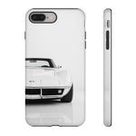 White Corvette Art Phone Case, C3 Stingray Sports Car Tough Cover, Gift