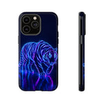 Neon Blue Tiger phone case | tough protective cover