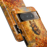 Yorkshire Terrier Jumping in Autumn Leaves Tough Case | Fall Dog Phone Cover