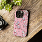 Pink Rhinestone Diamond Pattern Phone Case | Sparkle Gem Print