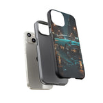 Vintage Teal 1957 Bel Air Classic Car Tough Case | Retro Rainy City Phone Cover