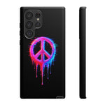 Glitch Peace Sign Phone Case, RGB Melt Digital Art Tough Cover, Gift