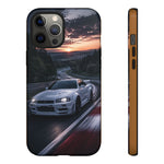 Skyline GT-R R34 White Nurburgring Speed Art Tough Phone Case