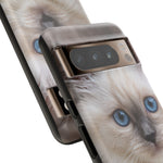 Ragdoll Kitten Phone Case, Blue Eyes Macro Portrait Cover, Gift