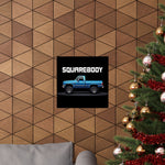 Chevy Squarebody Poster Classic Pickup Truck Wall Art Print Blue Garage Decor