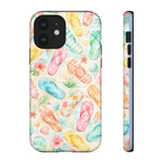 Watercolor Flip Flops pattern Tough Case | Beach Shells Phone Cover
