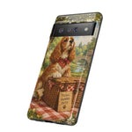 Cocker Spaniel Picnic Scene phone case | vintage dog art