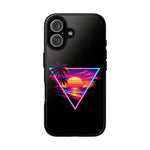 Synthwave Sunset Triangle Phone Case Retro Vaporwave Case