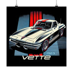 1963 Corvette Sting Ray Poster Retro Classic Car Split Window Wall Art