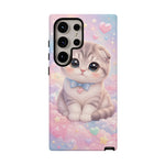 Scottish Fold Cat Kawaii Cute Portrait Art Tough Phone Case