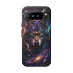Cosmic Wolf Phone Case, Galaxy Nebula Portrait Tough Cover, Gift