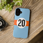 Copy of Blue Orange Number 20 Retro Racing Stripe Tough Phone Case Cover