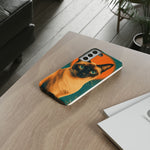 Siamese Cat Retro Halftone Portrait Case - Orange Teal Print