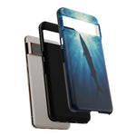 Barracuda Silhouette Phone Case, Sunlit Marine Art Tough Cover