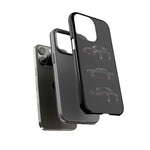 Black GNX Phone Case, Three-View Muscle Car Vector Tough Cover