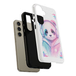 Pastel Panda Phone Case, Glitch Color Block Cover