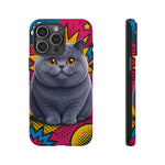 British Shorthair Round Pop Art Tough Phone Case
