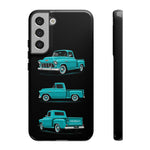Turquoise 1955 Stepside Pickup Truck Tough Phone Case - 3 View
