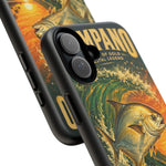 Golden Pompano Fish Phone Case | Coastal Sunset Surf Illustration