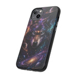 Cosmic Wolf Phone Case, Galaxy Nebula Portrait Tough Cover, Gift