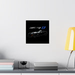 Car enthusiast poster, Corvette wall art, garage decor, black zr1 print, man
