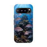 Snapper Reef Phone Case, Sunlit School Ocean Fishing Tough Cover