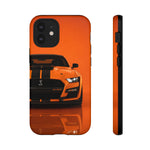 Orange Mustang Art Phone Case, GT500 American Muscle Car Tough Cover for Male