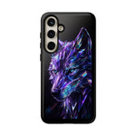 Holographic Wolf Phone Case, Fractured Prism Iridescent Cover