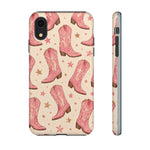 Pink Cowboy Boots phone case | Western pattern | Pastel stars