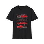 1967 Red GTX Muscle Car T-Shirt | Classic Auto Vintage Trio Tee