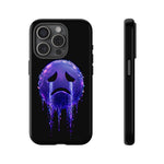 Glitch Sad Face Phone Case, Anime Melt Static Tough Cover