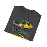 Yellow 1973 Duster Classic Car T-Shirt | Vintage Muscle Car Illustration