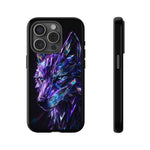Holographic Wolf Phone Case, Fractured Prism Iridescent Cover