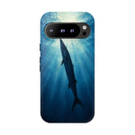 Barracuda Silhouette Phone Case, Sunlit Marine Art Tough Cover