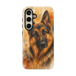 German Shepherd Loyal Watercolor Portrait Art Tough Phone Case