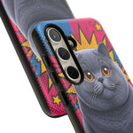 British Shorthair Round Pop Art Tough Phone Case