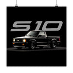 1992 Chevy S10 Poster Classic Pickup Truck Wall Art Print Mini Truck Decor