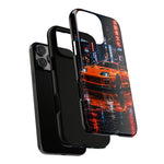 Orange Supra Phone Case, Neon City Night JDM Sports Car Tough Cover